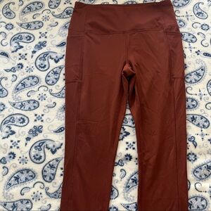 Women’s workout legging with pockets - Rust Brown